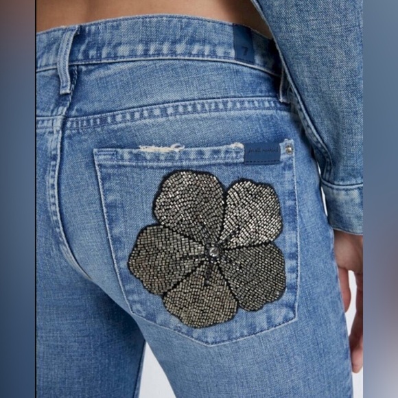 NWT 7 For All Mankind Women’s Original Bootcut In Maribel - Floral - Picture 3 of 9
